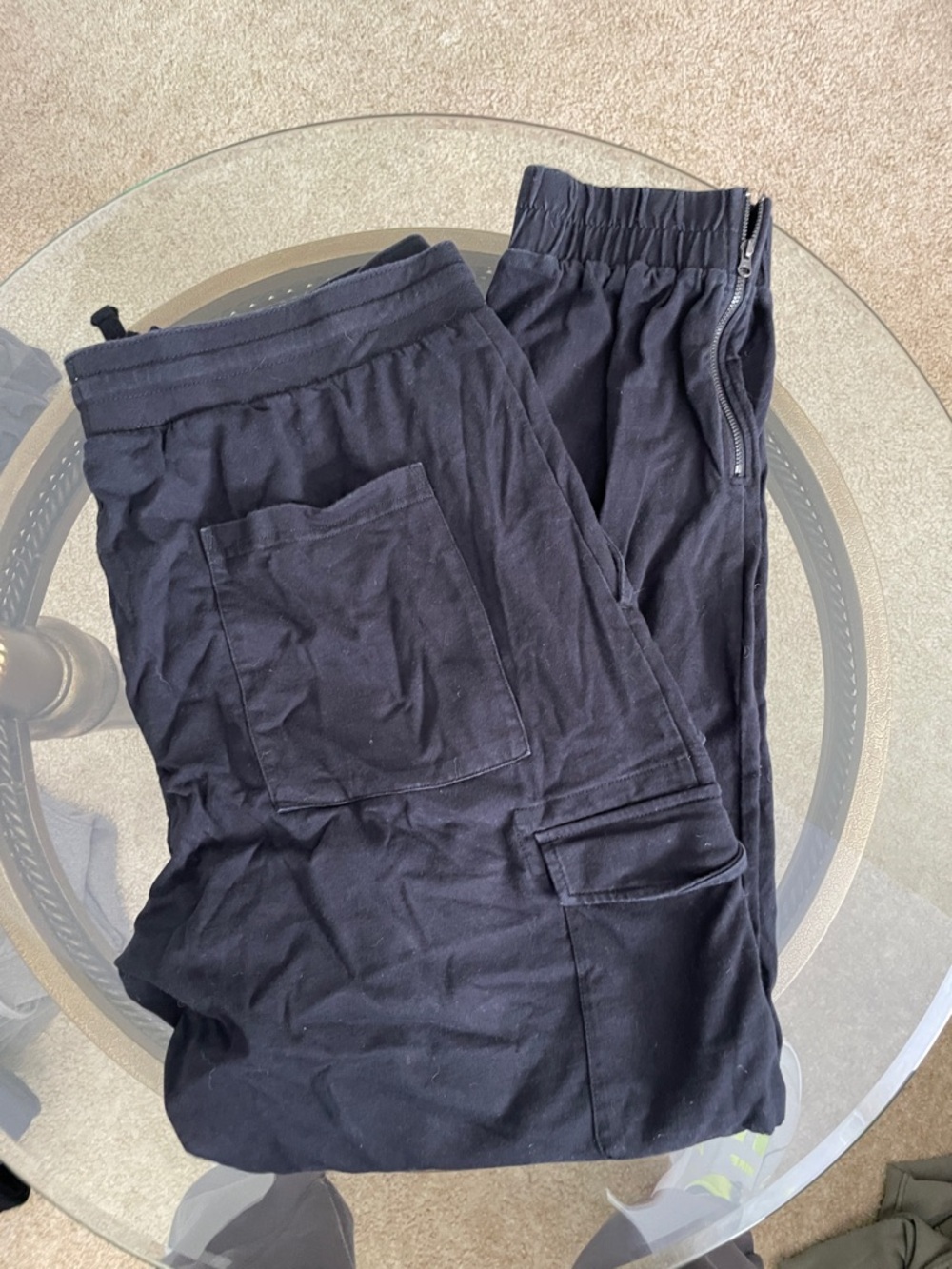UGG Men's Black Cargo Joggers with Elastic Waist